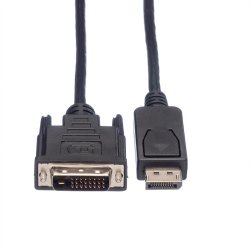 ROLINE DisplayPort Cable, DP-DVI (24+1), M/M, black, 1.5 m