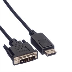 ROLINE DisplayPort Cable, DP-DVI (24+1), M/M, black, 1 m