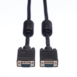 ROLINE HQ VGA Cable + Ferrite + DDC, HD15, M/M, 3 m