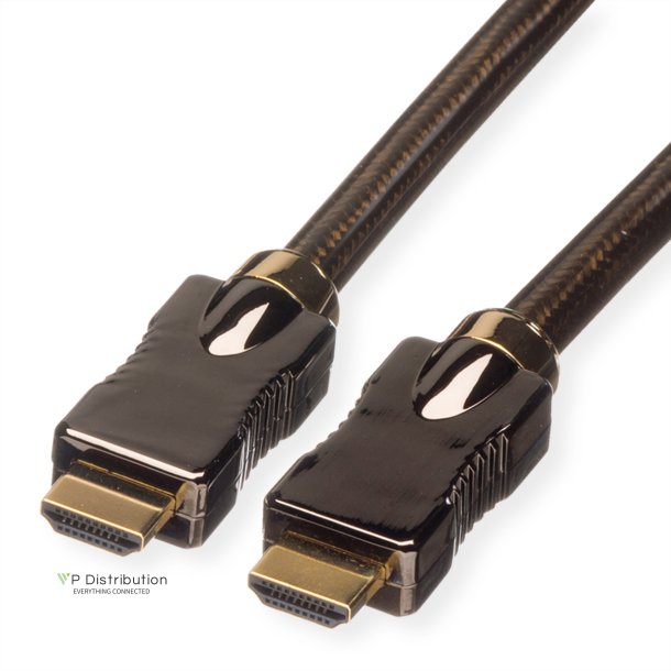 ROLINE HDMI Ultra HD Cable + Ethernet, M/M, black, 1 m