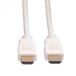 ROLINE HDMI High Speed Cable + Ethernet, M/M, white, 7.5 m