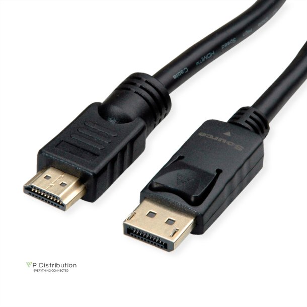 ROLINE DisplayPort Cable, DP - UHDTV, M/M, black, 7.5 m