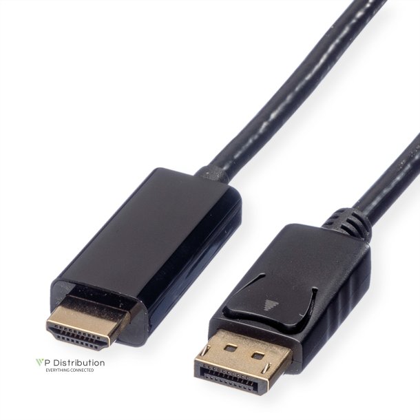 ROLINE DisplayPort Cable, DP - UHDTV, M/M, black, 1 m