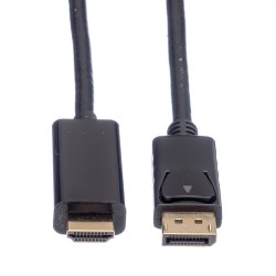 ROLINE DisplayPort Cable, DP - UHDTV, M/M, black, 1 m