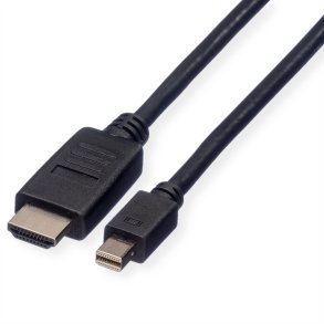 ROLINE Mini DisplayPort Cable, Mini DP-HDTV, M/M, black, 1.5 m