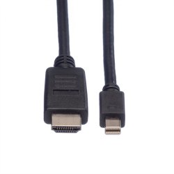 ROLINE Mini DisplayPort Cable, Mini DP-HDTV, M/M, black, 3 m