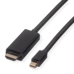 ROLINE Mini DisplayPort Cable, Mini DP-UHDTV, M/M, black, 1 m