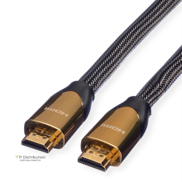 ROLINE PREMIUM HDMI Ultra HD Cable + Ethernet, M/M, black, 1 m