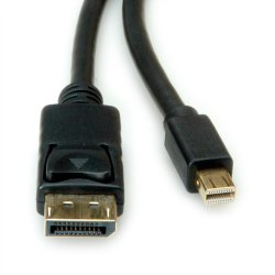 ROLINE Mini DisplayPort Cable, v1.4, mDP-DP, M/M, black, 1 m