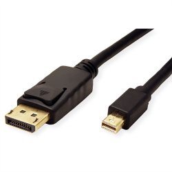 ROLINE Mini DisplayPort Cable, v1.4, mDP-DP, M/M, black, 2 m