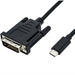 ROLINE USB Type C - DVI Cable, M/M, 1 m