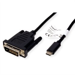 ROLINE USB Type C - DVI Cable, M/M, 2 m