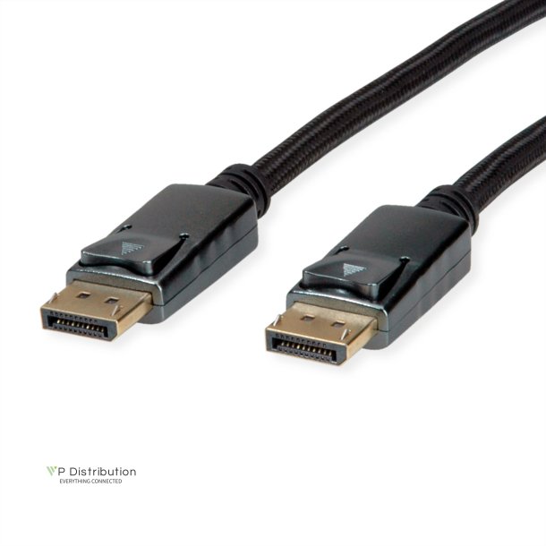 ROLINE DisplayPort Cable, v1.4, DP-DP, M/M, black /silver, 1 m