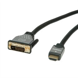 ROLINE Monitor Cable, DVI (24+1) - HDMI, M/M, black /silver, 3 m