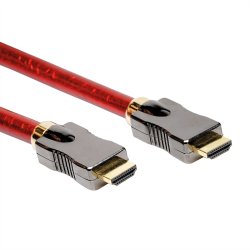 ROLINE HDMI 8K (7680 x 4320) Ultra HD Cable + Ethernet, M/M, red, 1 m