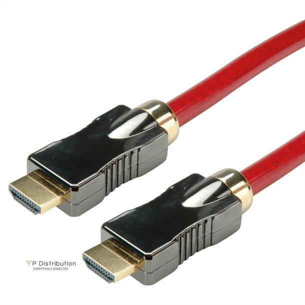 ROLINE HDMI 8K (7680 x 4320) Ultra HD Cable + Ethernet, M/M, red, 1 m