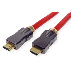 ROLINE HDMI 8K (7680 x 4320) Ultra HD Cable + Ethernet, M/M, red, 5 m