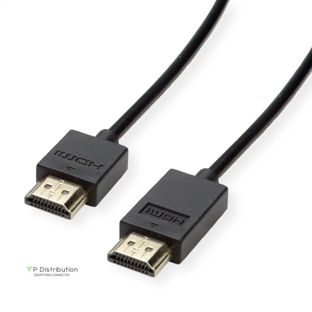 ROLINE HDMI Ultra HD Cable + Ethernet, active, M/M, black, 2 m