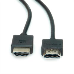 ROLINE HDMI Ultra HD Cable + Ethernet, active, M/M, black, 2 m