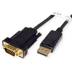 ROLINE  Cable DisplayPort - VGA, M / M, black, 1 m