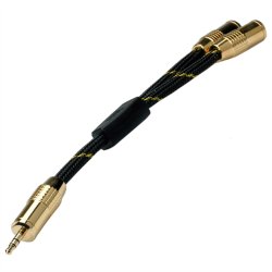 ROLINE GOLD 3.5mm Adapter cable (1x M, 2x F), 0.15m