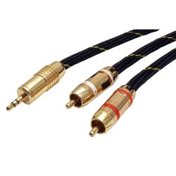 ROLINE GOLD Audio Connection Cable 3.5mm Stereo - 2 x Cinch (RCA), M/M, 10 m