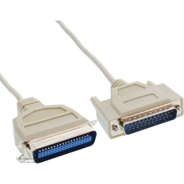 InLine Printer Cable Bi-Directional 25 Pin D-Sub to 36 Pin Centronics 3m