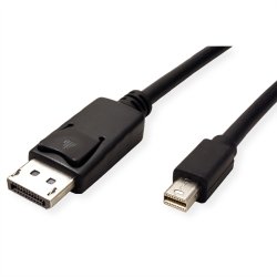 ROLINE GREEN DisplayPort Cable, DP - Mini DP, TPE, M/M, black, 3 m