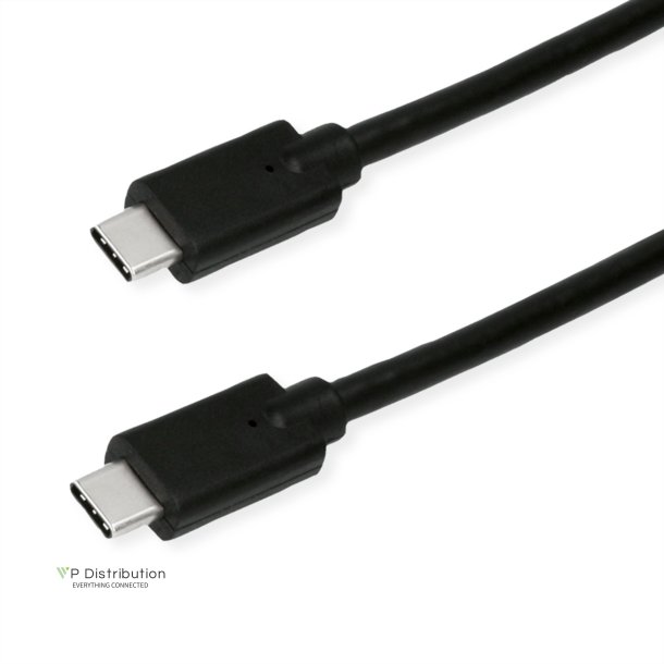 ROLINE GREEN USB 3.2 Gen 2x2 Cable, PD (Power Delivery) 20V5A, with Emark, C-C, M/M, 20 Gbit/s, black, 1 m