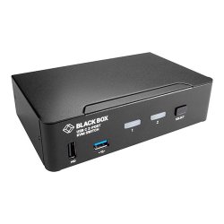 Black Box 4K60, Usb-C, 2-Port Displayport Usb Audio Kvm Switch