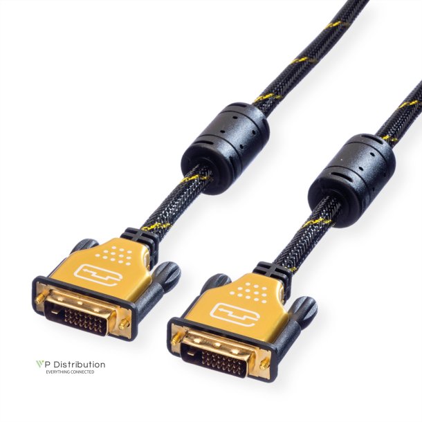 ROLINE GOLD Monitor Cable, DVI (24+1), Dual Link, M/M, 10 m