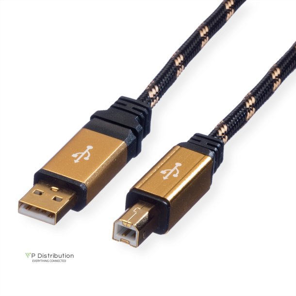 ROLINE GOLD USB 2.0 Cable, A - B, M/M, 1.8 m