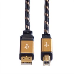 ROLINE GOLD USB 2.0 Cable, A - B, M/M, 3 m