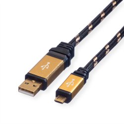 ROLINE GOLD USB 2.0 Cable, A - Micro B, M/M, 0.8 m