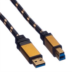 ROLINE GOLD USB 3.2 Gen 1 Cable, A - B, M/M, 3 m