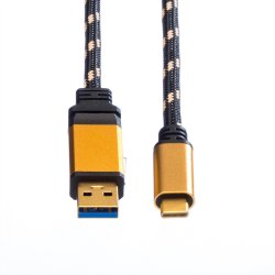 ROLINE GOLD USB 3.2 Gen 1 Cable, A-C, M/M, 1 m