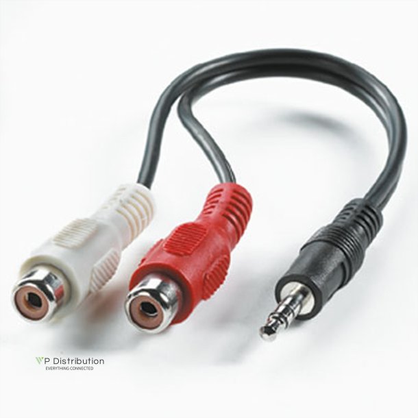 ROLINE 3.5mm/2x RCA (F) Cable, 0.2 m