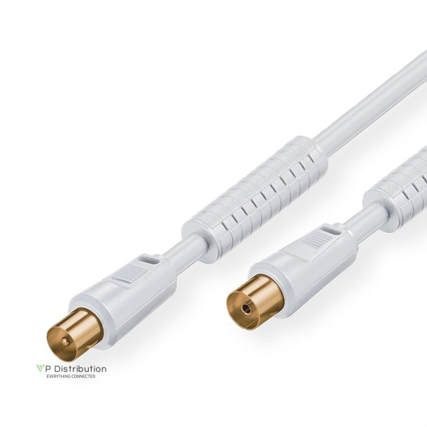 VALUE Antenna Cable, M - F, white, 1.5 m