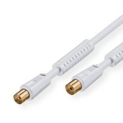 VALUE Antenna Cable, M - F, white, 10 m