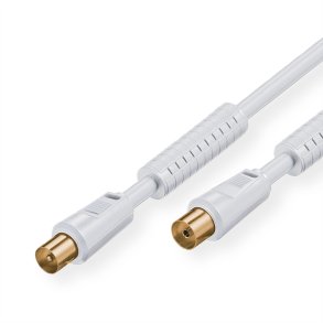 VALUE Antenna Cable, M - F, white, 10 m