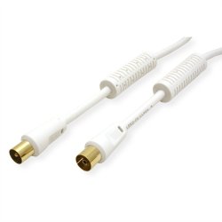 VALUE Antenna Cable, M - F, white, 10 m