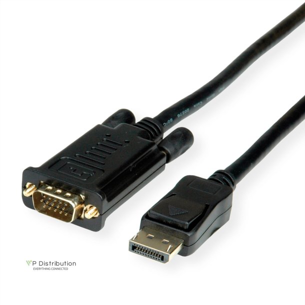 ROLINE  Cable DisplayPort - VGA, M / M, black, 1 m