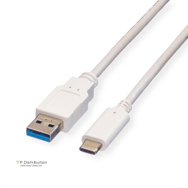 VALUE USB3.2 Gen2 Cable, A - C, M/M, white, 0.5m