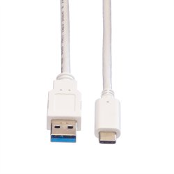 VALUE USB3.2 Gen2 Cable, A - C, M/M, white, 1 m