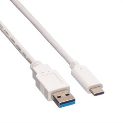 VALUE USB3.2 Gen2 Cable, A - C, M/M, white, 0.5m