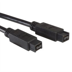 ROLINE IEEE1394b FireWire Cable, 9/9-pin, A-A, black, 1.8 m