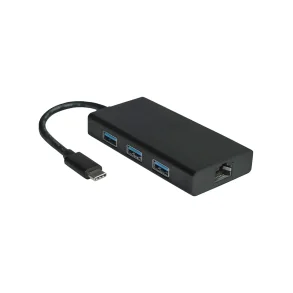 VALUE USB3.2 Gen2 C - Gigabit Ethernet Converter + 3x Hub USB3.2 Gen1 A F