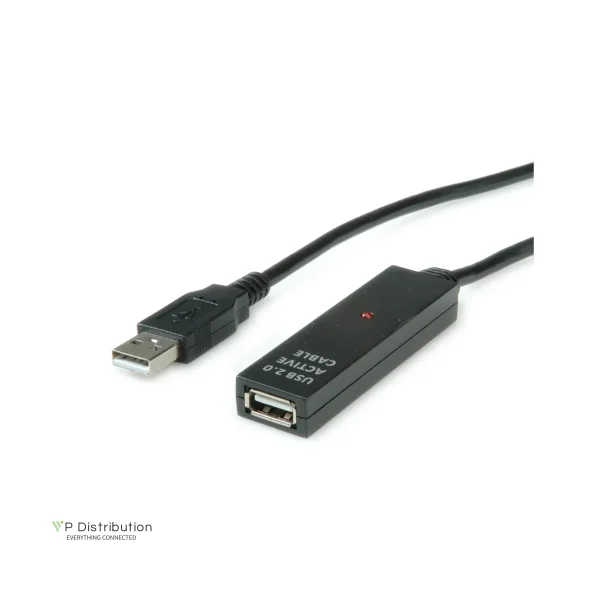 VALUE USB2.0 Extension Cable, Active, black, 30m