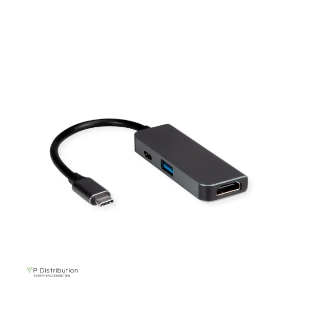 VALUE Cableadapter USB3.2 Gen2 C - HDMI, 1x USB3.2 Gen1 A+C(PD), M/F+F+F