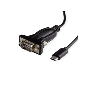 VALUE Converter Cable USB C to Serial, DB9/25 Adapter, 1.8m